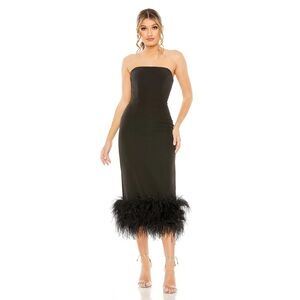 Mac duggal. Strapless Dress with Feather Trim 11629 $598